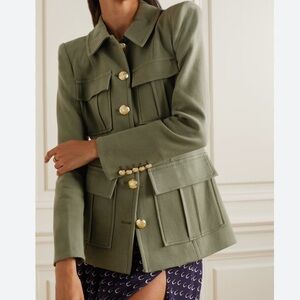 Veronica Beard Khaki Blazer with Gold Accents